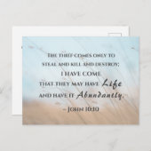 John 10:10 Ik ben gekomen dat ze misschien leven h Briefkaart (Voorkant / Achterkant)