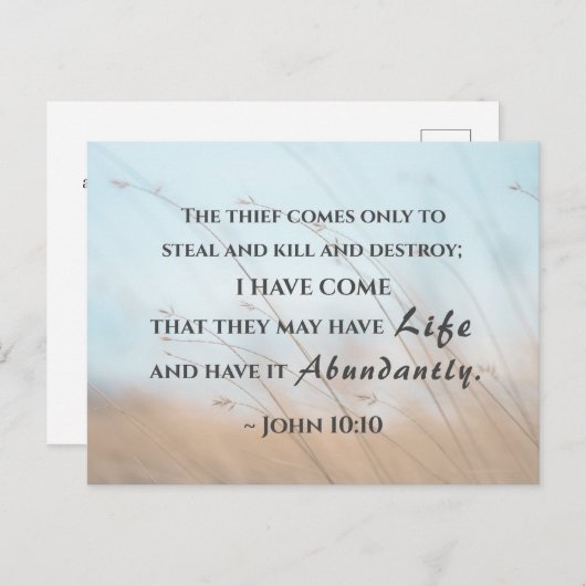 John 10:10 Ik ben gekomen dat ze misschien leven h Briefkaart (Voorkant / Achterkant)