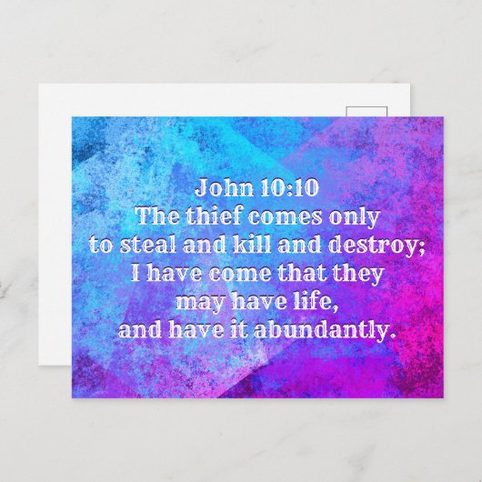 John 10:10 Ik ben gekomen dat ze misschien leven h Briefkaart (Voorkant / Achterkant)