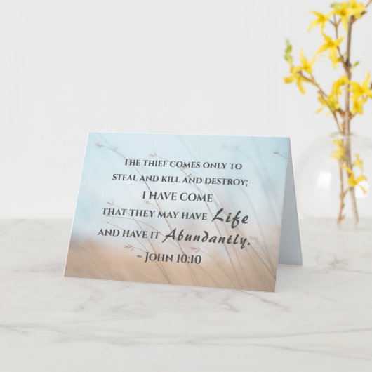 John 10:10 Ik ben gekomen dat ze misschien leven h Kaart (Gele Bloem)