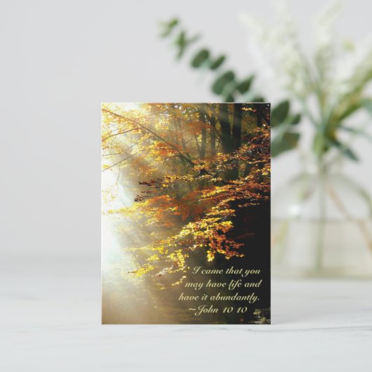 John 10 10 Ik kwam dat je het leven overvloedig he Briefkaart (Staand voorkant)