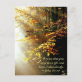 John 10 10 Ik kwam dat je het leven overvloedig he Briefkaart (Voorkant)