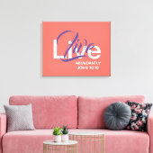 John 10:10 Overvloedig LEVEN, ABUNDANTLY Coral Canvas Afdruk (Insitu (Woonkamer))