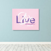 John 10:10 Overvloedig LEVEND ABUNDANT Roze Canvas Afdruk (Insitu (Houten vloer))
