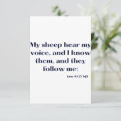 John 10:27 KJV Bijbel Wenskaart met scripts Kaart (Staand voorkant)