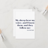 John 10:27 KJV Bijbel Wenskaart met scripts Kaart (Voorkant / Achterkant in situ)