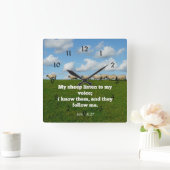 John 10:27 Mijn schapen Vierkante Klok (Huis)