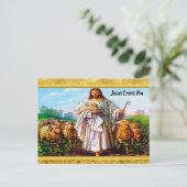 John 10:7-21 Ik ben de Good Shepherd Briefkaart (Staand voorkant)