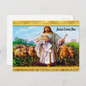 John 10:7-21 Ik ben de Good Shepherd Briefkaart (Voorkant / Achterkant)