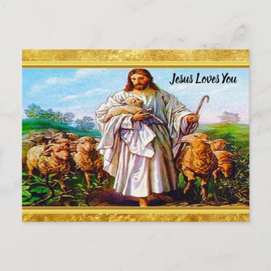 John 10:7-21 Ik ben de Good Shepherd Briefkaart (Voorkant)
