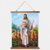 John 10:7-21 Ik ben de Good Shepherd Hangend Wandkleed (Voorkant)