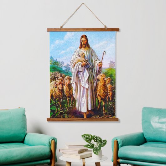 John 10:7-21 Ik ben de Good Shepherd Hangend Wandkleed (Woonkamer)