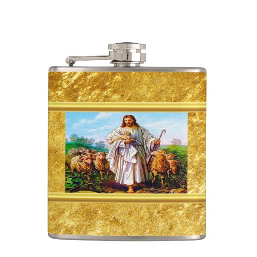 John 10:7-21 Ik ben de Good Shepherd Heupfles (Voorkant)