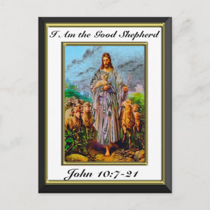 John 10:7-21 Ik ben het Witte Lijst van de Goede S Briefkaart