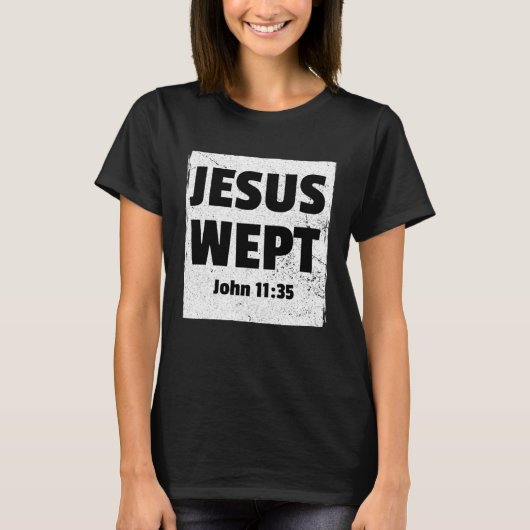 JOHN 1135 JESUS WEPT Christian Bible Verse Compass T-shirt (Voorkant)