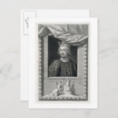 John (1167-1216) King of England from 1199, engrav Briefkaart (Voorkant / Achterkant)