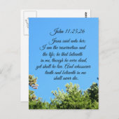 John 11:25.26 Jezus zei tegen haar, ik ben de Briefkaart (Voorkant / Achterkant)