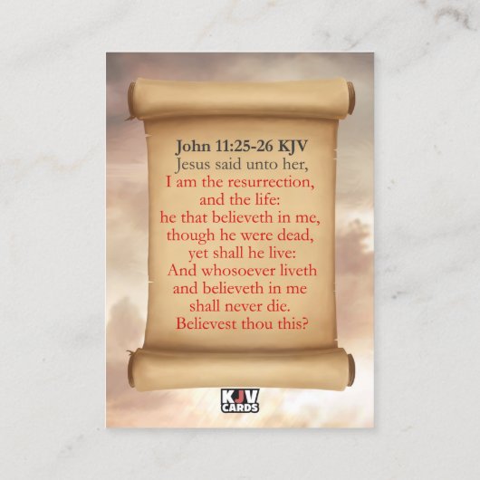 John 11:25-26 Statenvertaling Kaarten Visitekaartje (Achterkant)