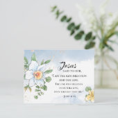 John 11:25 Bijbelverse lentevloeren Pasen Briefkaart (Staand voorkant)