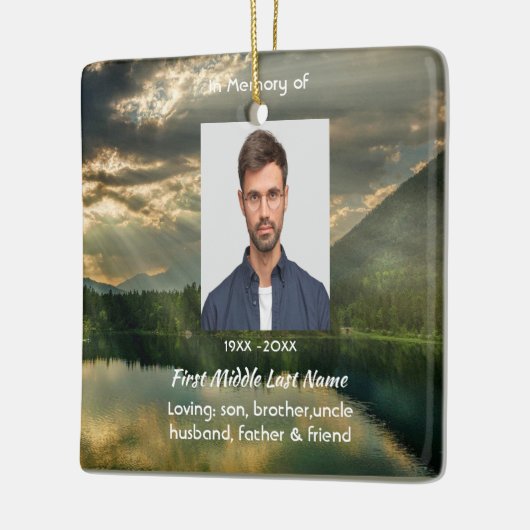 John 11: 25, Scripture Memorial Keepsake  Keramisch Ornament (Links)