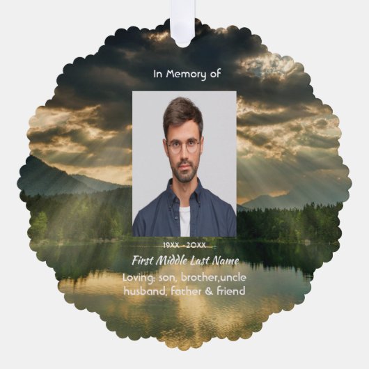 John 11: 25, Scripture Memorial Keepsake Ornament Kaart (Voorkant)