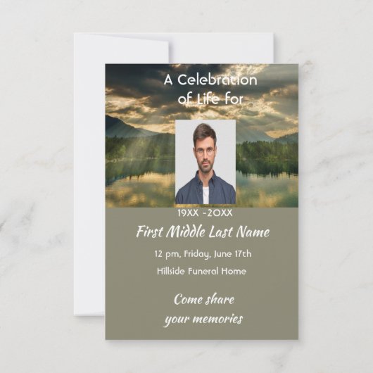 John 11 Scripture Celebration of Life Service Kaart (Achterkant)