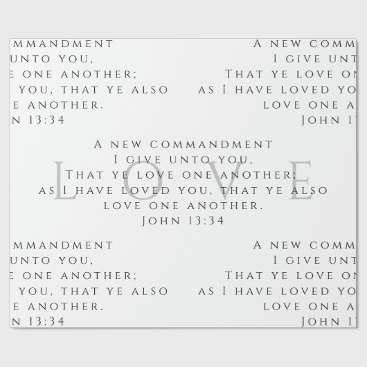 John 13:34 cadeaubonnen met kerstcadeautjes cadeaupapier (Vlak)