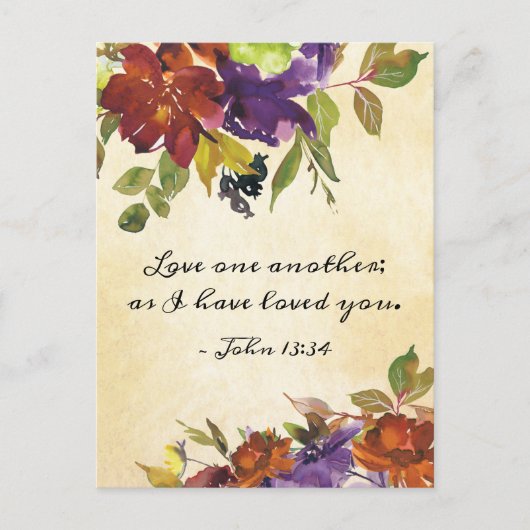 John 13:34 hou van elkaar omdat ik van je hou briefkaart (Voorkant)