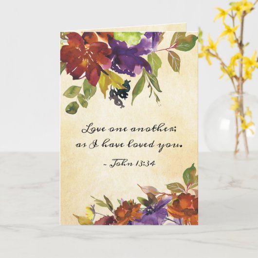 John 13:34 Hou van elkaar omdat ik van je hou Kaart (Gele Bloem)