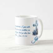 John 13:34 Persoonlijke Roze Koffiemok (Voorkant rechts)