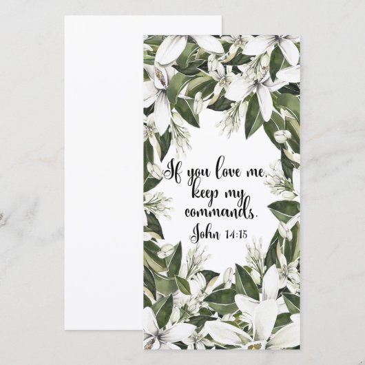 John 14:15, Waterverf Bijbelvers bladwijzer (Voorkant / Achterkant)