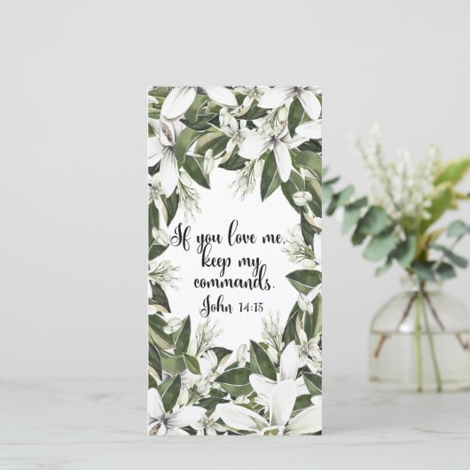 John 14:15, Waterverf Bijbelvers bladwijzer (Staand voorkant)