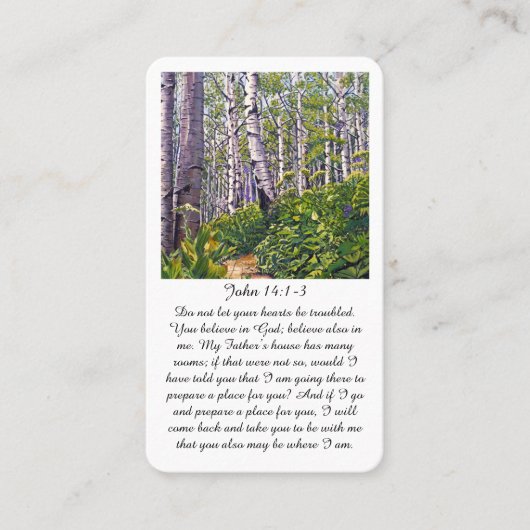 John 14:1-3 begrafenis sympathie kaart visitekaartje (Voorkant)