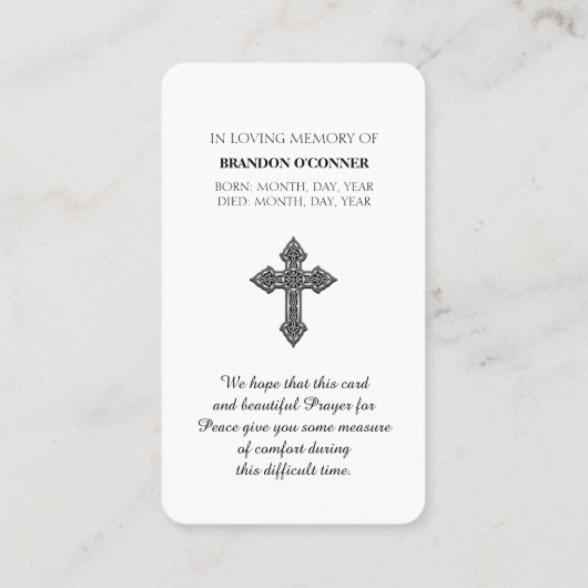 John 14:1-3 begrafenis sympathie kaart visitekaartje (Achterkant)