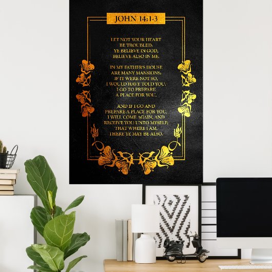 John 14:1-3 Bijbelversie Poster (Thuiskantoor)