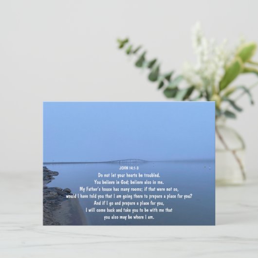 JOHN 14:1:3 Scripture Celebration of Life Kaart (Staand voorkant)