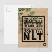 John 14:1 Bijbeltekst geheugenkaart - Ansichtkaart Briefkaart (Voorkant / Achterkant)