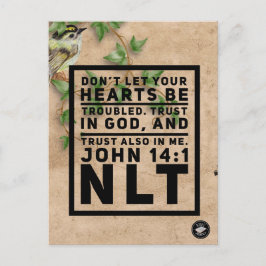 John 14:1 Bijbelvers geheugenkaart - briefkaart