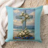 John 14:27 Beach Cross Throw Pillow Kussen (Deken)