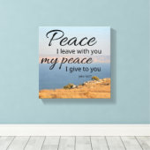 John 14:27 Canvasprint | Vrede Laat Ik Bij U Canvas Afdruk (Insitu (Houten vloer))