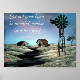 John 14:27 Christelijke Bijbelversie Poster