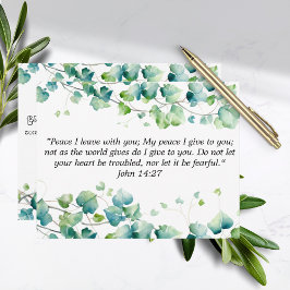 John 14:27 Engels Birmees Ivy White Note Kaart Notitiekaartje