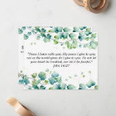 John 14:27 Engels Birmees Ivy White Note Kaart Notitiekaartje (Voorkant / Achterkant in situ)