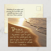 John 14:27 Jezus Woorden: "Vrede die ik met je ver Briefkaart (Voorkant / Achterkant)