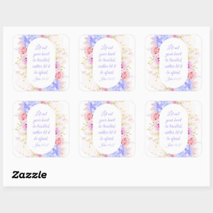 John 14:27 Laat je hart niet troebelen - Vrouwen Vierkante Sticker