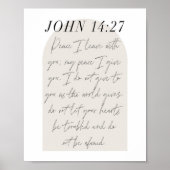 John 14:27 Minimale Boho Beige Arch Script Poster (Voorkant)