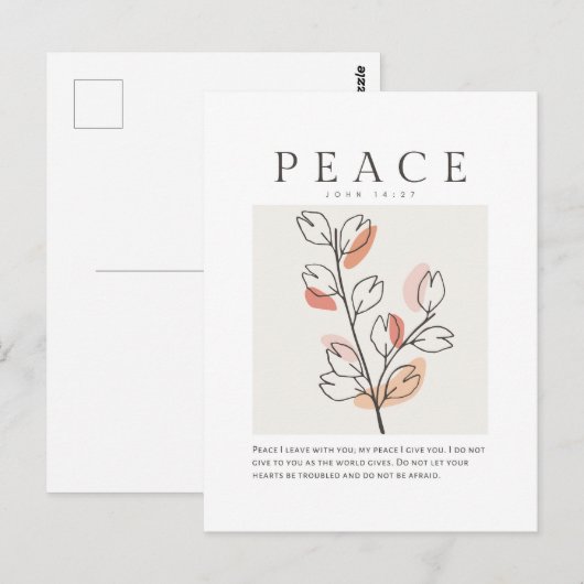 John 14:27 Peace I leave with you Briefkaart (Voorkant / Achterkant)