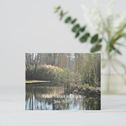 John 14:27 Vrede dat ik met je vertrek. Briefkaart (Staand voorkant)