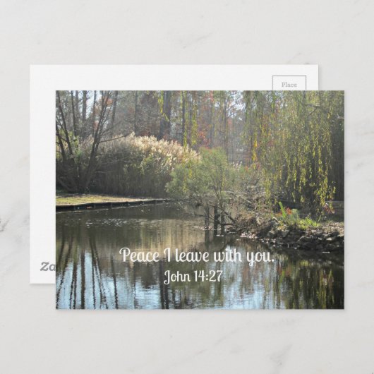 John 14:27 Vrede dat ik met je vertrek. Briefkaart (Voorkant / Achterkant)