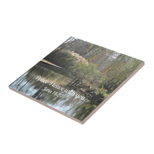 John 14:27 Vrede dat ik met je vertrek. Tegeltje (Zijkant)